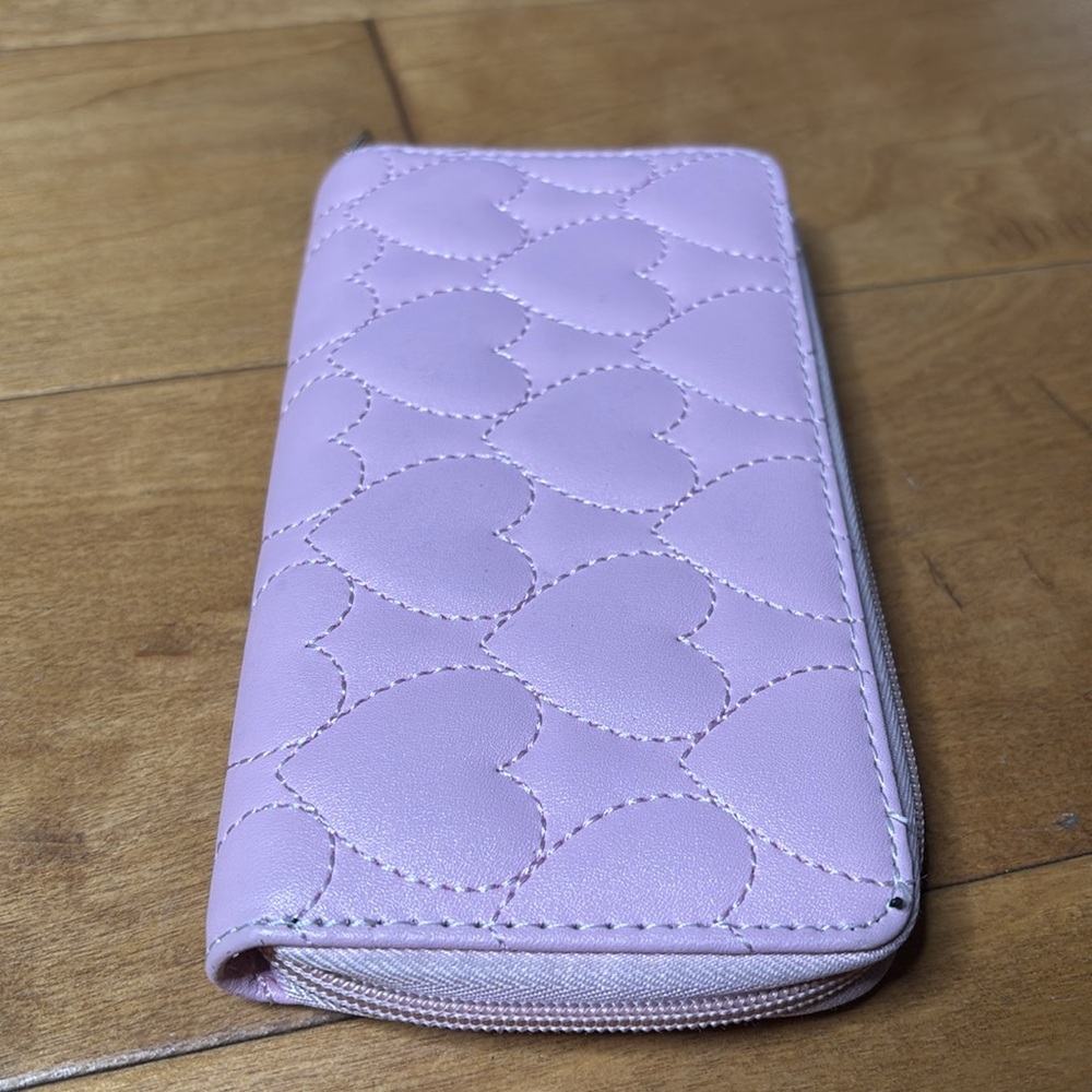 Pink Heart Plush Wallet | Card Carrier | Money Holder | Purse Accessory Travel - Picture 2 of 6